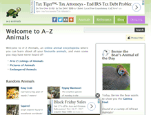 Tablet Screenshot of a-z-animals.com